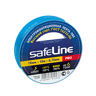 ИЗОЛЕНТА Safeline 15мм х 10м СИНЯЯ   /10/250